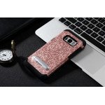 Wholesale Galaxy Note 8 Pixel Hybrid Kickstand Case with Metal Plate for Car Mount (Rose Gold)